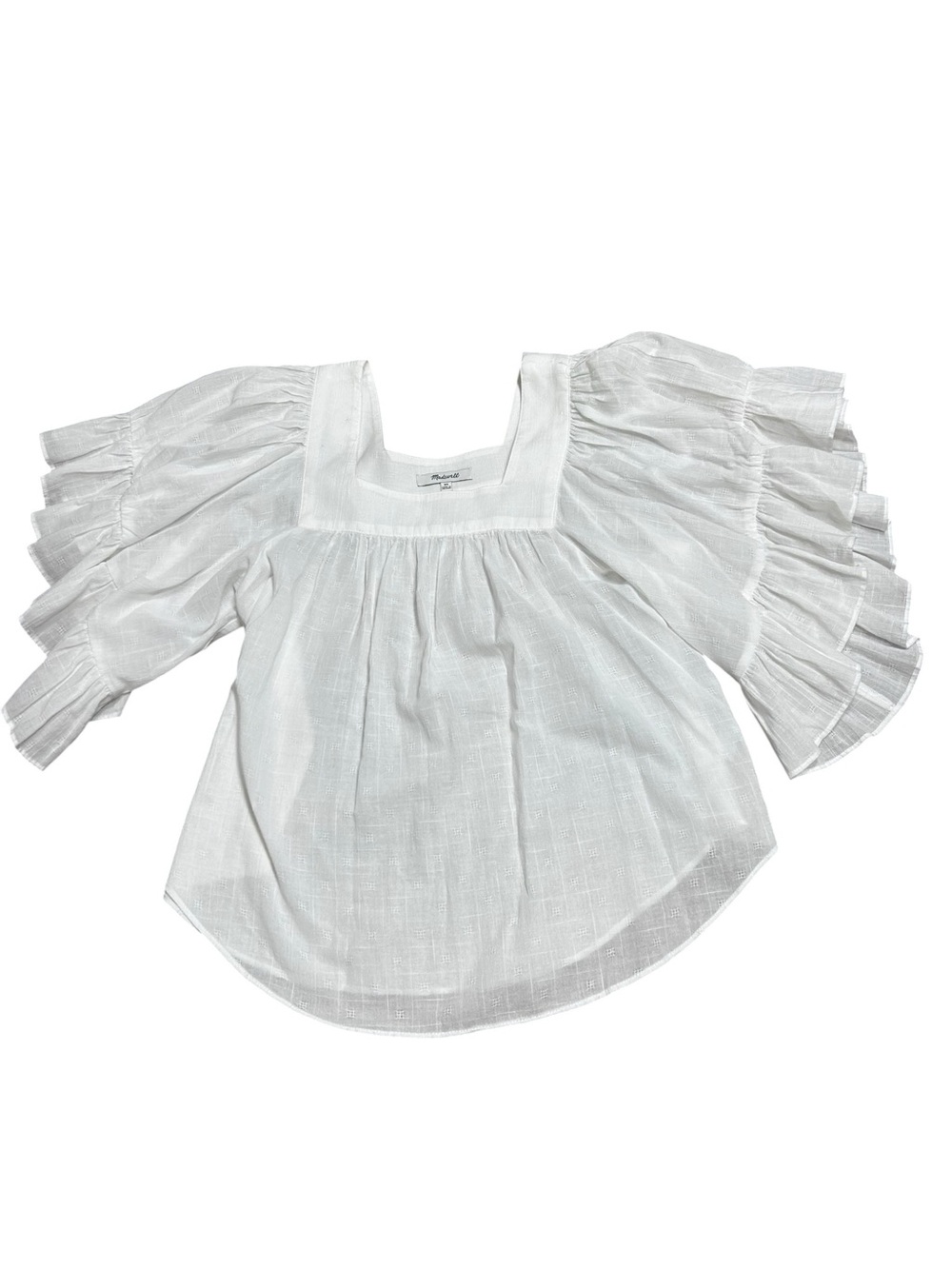 Madewell Flutter-Sleeve Butterfly Top white size XS peasant boho hippie L8489 - Picture 5 of 10